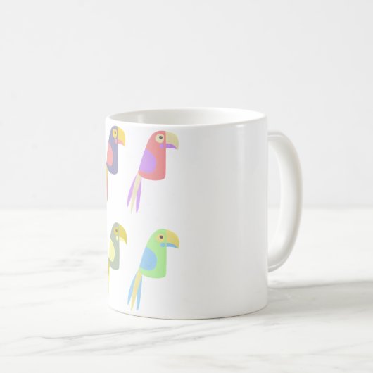 Colorful tropical parrot pattern kaffeetasse (VorderseiteRechts)