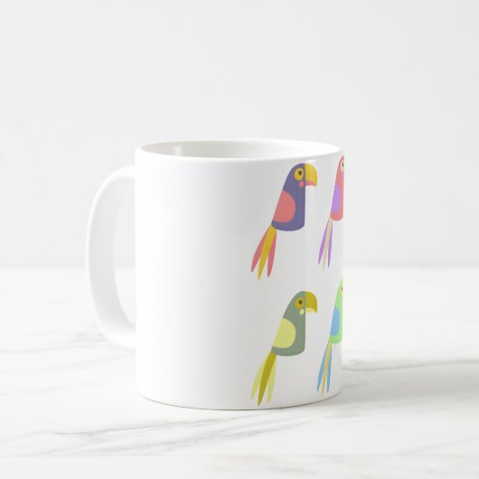 Colorful tropical parrot pattern kaffeetasse (Vorderseite Links)