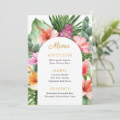 Colorful Tropical Party and Luau Menu Menükarte (Stehend Vorderseite)