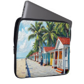 Colorful Tropical Vibrant Beach Huts Laptopschutzhülle (Vorne Rechts)