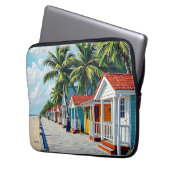 Colorful Tropical Vibrant Beach Huts Laptopschutzhülle (Vorderseite Links)