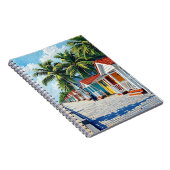 Colorful Tropical Vibrant Beach Huts Notizblock (Rechte Seite)