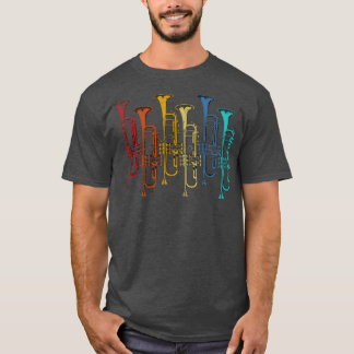 Colorful Trumpet Retro Jazz Musician Trumpeter T-Shirt