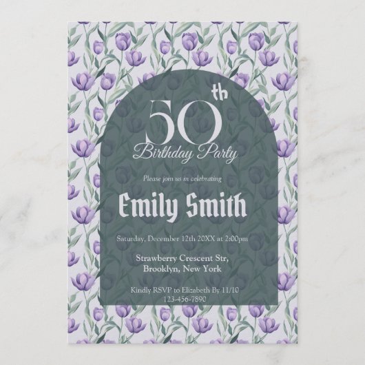 Colorful Tulip Aesthetic Summer Party Einladung (Vorderseite)