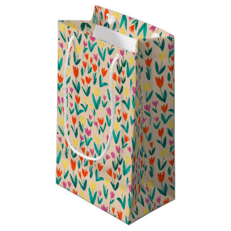 Colorful Tulip Pattern Cute Floral Spring Kleine Geschenktüte