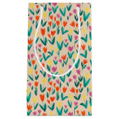 Colorful Tulip Pattern Cute Floral Spring Kleine Geschenktüte (Vorderseite)