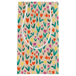 Colorful Tulip Pattern Cute Floral Spring Kleine Geschenktüte