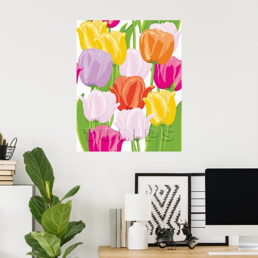 Colorful Tulips Poster (Heimbüro)