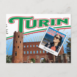 Colorful Turin Italy photo collage Postkarte