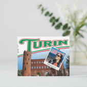 Colorful Turin Italy photo collage Postkarte (Stehend Vorderseite)