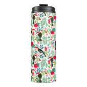 Colorful tuscans tropical birds & flowers pattern thermosbecher (Vorderseite)