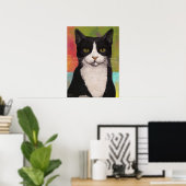 Colorful Tuxedo Cat Poster (Heimbüro)