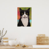 Colorful Tuxedo Cat Poster (Küche)