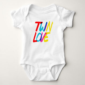 Colorful Twin Love Baby Strampler