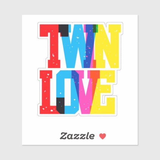 Colorful Twin Love Sticker (Blatt)