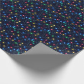Colorful Twinkling Christmas String Lights  Geschenkpapier (Ecke)