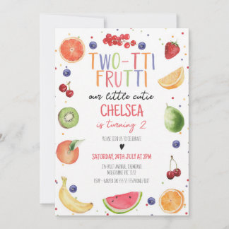 Colorful Two-tii Frutti 2nd Birthday Einladung