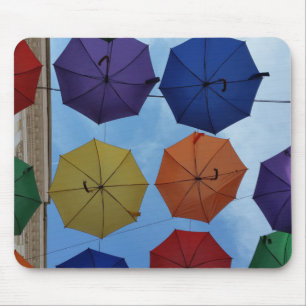 Colorful umbrellas mousepad