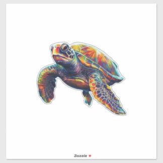 Colorful underwater sea turtle dreamlike beautiful aufkleber