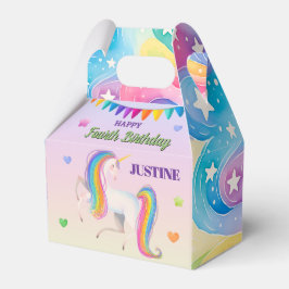Colorful Unicorn Birthday 4"w x 2.5"l x 5"h Geschenkschachtel