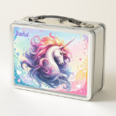 Colorful Unicorn Metal Lunch Box (Rückseite)