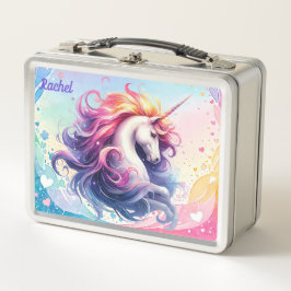 Colorful Unicorn Metal Lunch Box