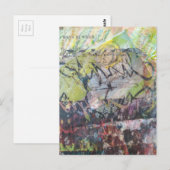 Colorful unique abstract mixed media collage postkarte (Vorne/Hinten)