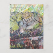 Colorful unique abstract mixed media collage postkarte (Vorderseite)