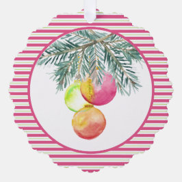 Colorful Unique Pink Christmas Ornament Karte