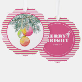 Colorful Unique Pink Christmas Ornament Karte