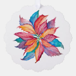 Colorful Unique Poinsettia Christmas Ornament Karte