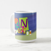 Colorful Unique Retro Vacay Mode Kaffeetasse (Vorderseite Links)