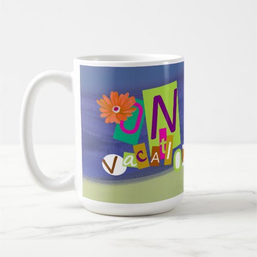 Colorful Unique Retro Vacay Mode Kaffeetasse (Links)