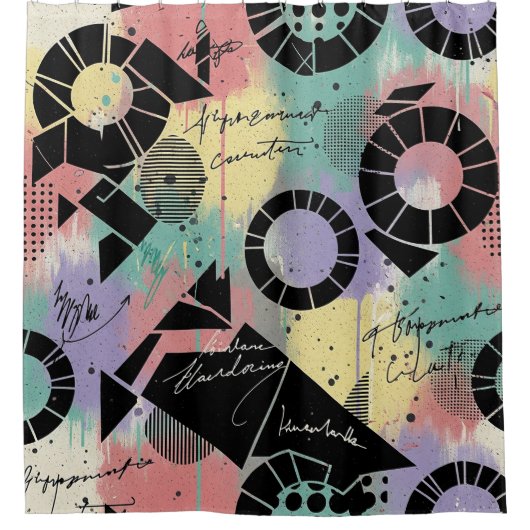 Colorful Urban Graffiti Pattern (10) Duschvorhang (Vorderseite)