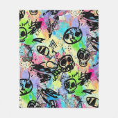 Colorful Urban Graffiti Pattern (1) Fleecedecke (Vorderseite)