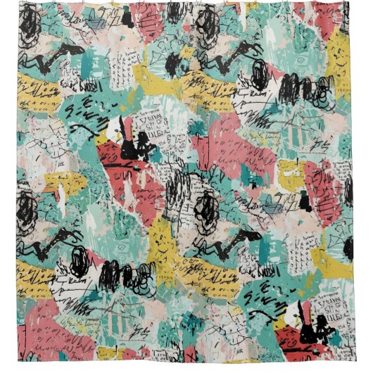 Colorful Urban Graffiti Pattern (2) Duschvorhang (Vorderseite)