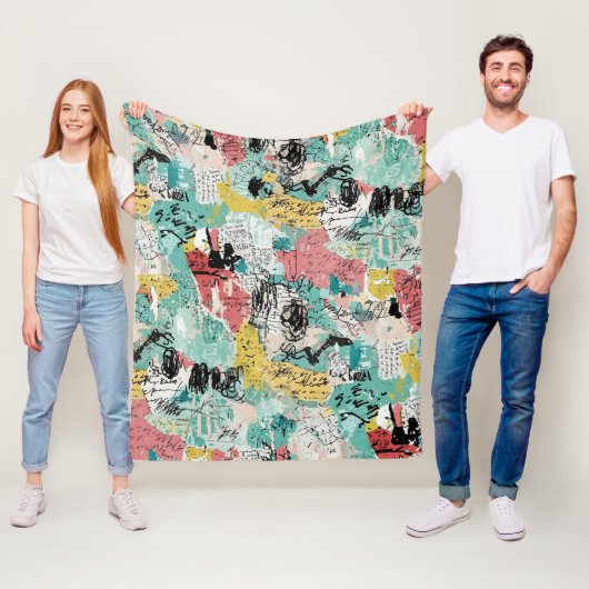 Colorful Urban Graffiti Pattern (2) Fleecedecke (Beispiel)
