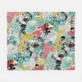 Colorful Urban Graffiti Pattern (2) Fleecedecke (Vorderseite (Horizontal))