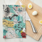 Colorful Urban Graffiti Pattern (2) Geschirrtuch (Viertel Falte)