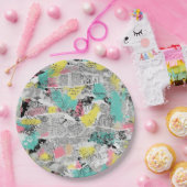 Colorful Urban Graffiti Pattern (3) Pappteller (Party)