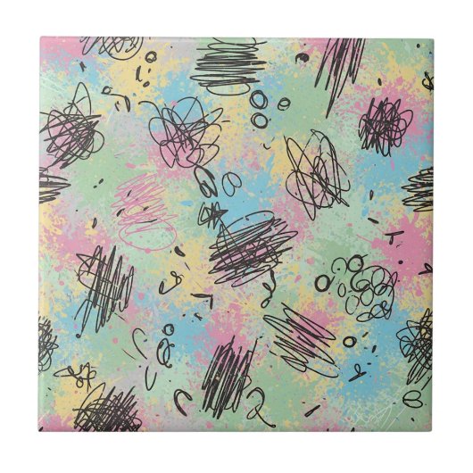 Colorful Urban Graffiti Pattern (4) Fliese (Vorderseite)