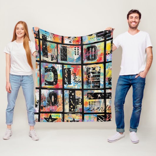 Colorful Urban Graffiti Pattern (5) Fleecedecke (Beispiel)