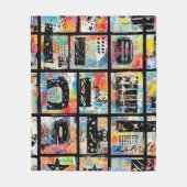 Colorful Urban Graffiti Pattern (5) Fleecedecke (Vorderseite)