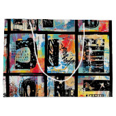 Colorful Urban Graffiti Pattern (5) Große Geschenktüte (Rückseite)