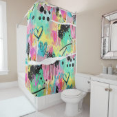 Colorful Urban Graffiti Pattern (7) Duschvorhang (Beispiel)