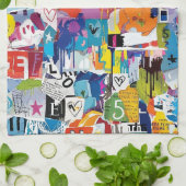 Colorful Urban Graffiti Pattern (8) Geschirrtuch (Gefaltet)