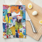 Colorful Urban Graffiti Pattern (8) Geschirrtuch (Viertel Falte)