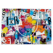 Colorful Urban Graffiti Pattern (8) Große Geschenktüte (Rückseite)