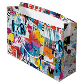 Colorful Urban Graffiti Pattern (8) Große Geschenktüte (Rückseite Schrägansicht)