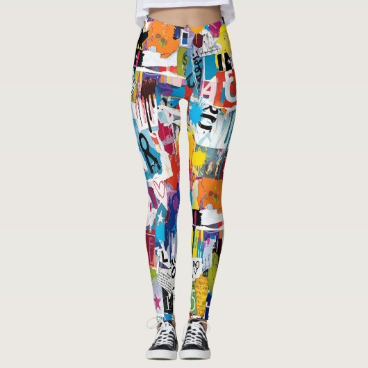 Colorful Urban Graffiti Pattern (8) Leggings (Vorderseite)